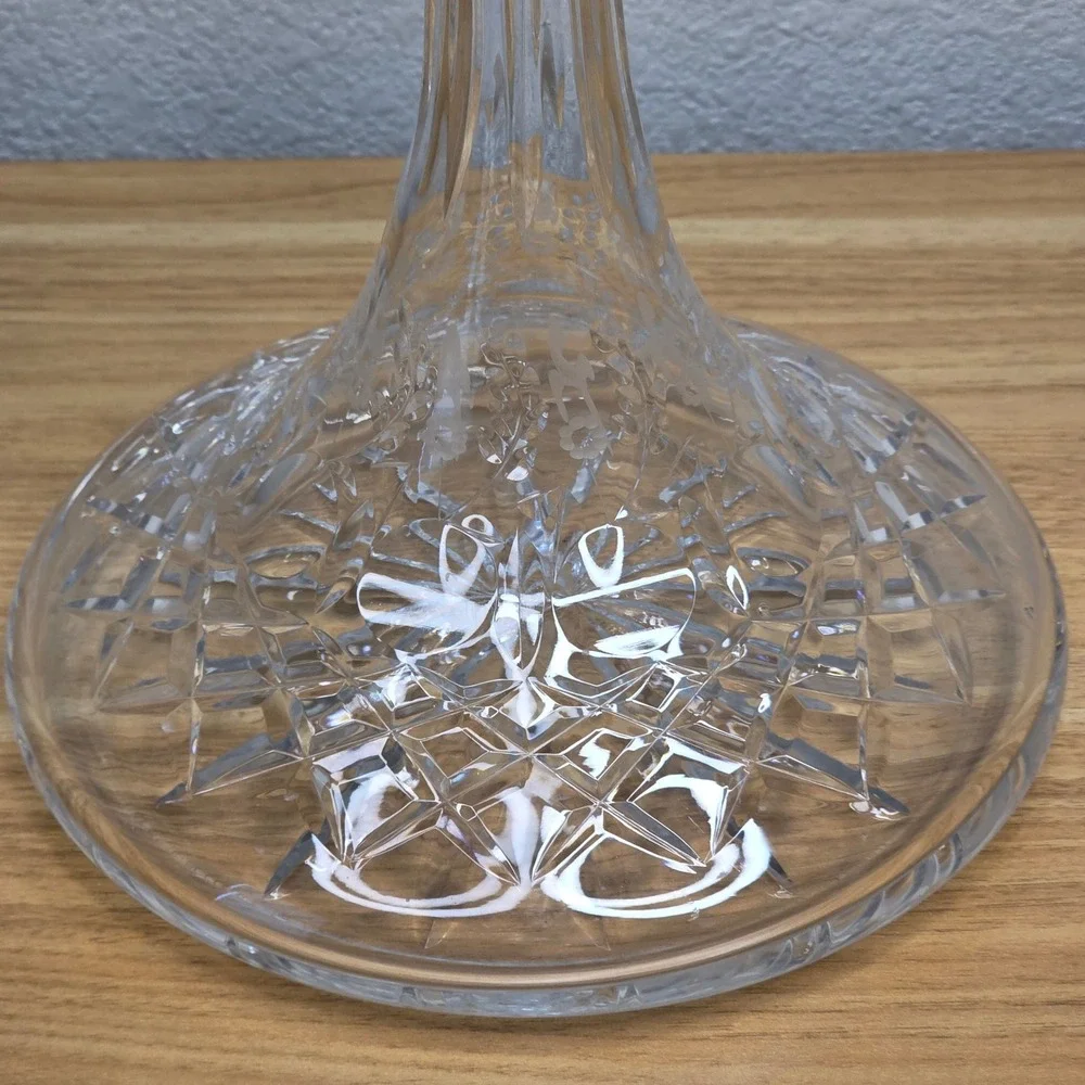 Vintage Rogaska Gallia Hand Blown Crystal Ships Decanter & Stopper 10 1/2